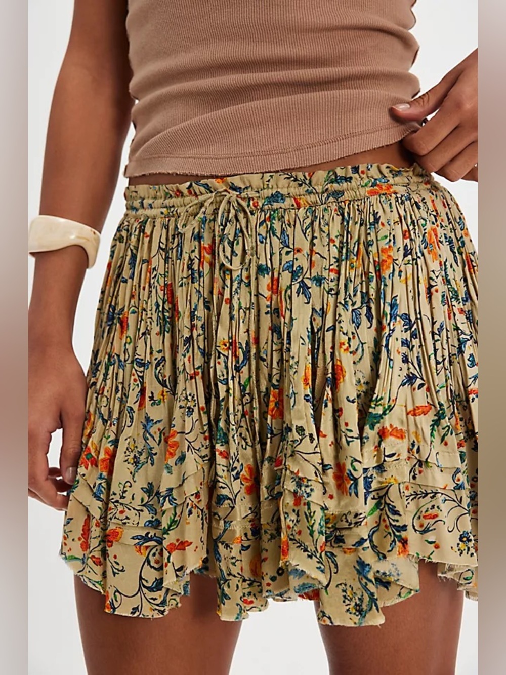 Free People One Third Charm Printed Mini Skirt size S